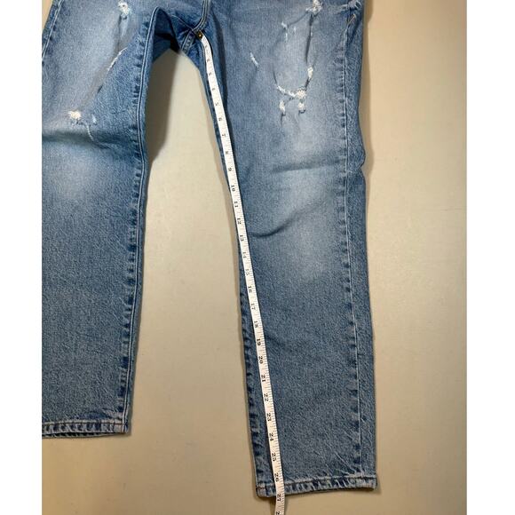 Good American Jeans Distressed Straight Leg Stretch Light Wash Size 8 / 29 - Picture 6 of 6